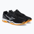 Buty do piłki ręcznej Mizuno Wave Phantom 3 black/white/zinnia 4