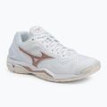 Buty do piłki ręcznej damskie Mizuno Wave Stealth V white/rose/snow white