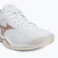 Buty do piłki ręcznej damskie Mizuno Wave Stealth V white/rose/snow white 7