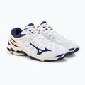 Buty do siatkówki Mizuno Wave Voltage white/blue ribbon/mp gold 5