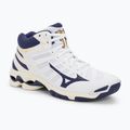 Buty do siatkówki Mizuno Wave Voltage Mid white/blue ribbon/mp gold