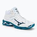 Buty do siatkówki Mizuno Wave Voltage Mid white/sailor blue/silver