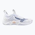 Buty do siatkówki damskie Mizuno Wave Momentum 3 white/ navy peony/ peach parfait