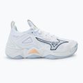Buty do siatkówki damskie Mizuno Wave Momentum 3 white/ navy peony/ peach parfait 2