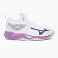 Buty do siatkówki damskie Mizuno Wave Dimension Mid white/patrician purple/quince 2
