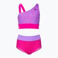 Strój pływacki dwuczęściowy dziecięcy Nike Water Dots Asymmetrical pink prime