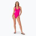 Strój pływacki jednoczęściowy damski Nike Logo Tape Crossback pink prime 2