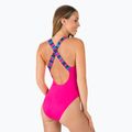 Strój pływacki jednoczęściowy damski Nike Logo Tape Crossback pink prime 3