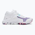Buty do siatkówki damskie Mizuno Wave Lightning Z8 Mid white/violet indigo/camelliaros 2