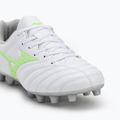 Buty piłkarskie dziecięce Mizuno Monarcida Neo III Select Jr Md white/neon green 7