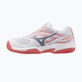 Buty do tenisa dziecięce Mizuno Break Shot 5 Jr CC white/blue granite/calypso coral 8