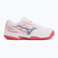 Buty do tenisa dziecięce Mizuno Break Shot 5 Jr CC white/blue granite/calypso coral 2