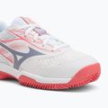 Buty do tenisa dziecięce Mizuno Break Shot 5 Jr CC white/blue granite/calypso coral 7
