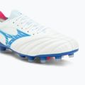 Buty piłkarskie męskie Mizuno Morelia Neo IV Β Elite MD white/tanager turquoise/pink tetra 7