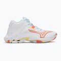 Buty do siatkówki damskie Mizuno Wave Lightning Z8 Mid white/calypso coral/pale banan 2