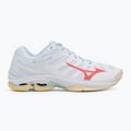 Buty do siatkówki damskie Mizuno Wave Voltage 2 white/calypso coral/pale banan 2