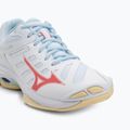 Buty do siatkówki damskie Mizuno Wave Voltage 2 white/calypso coral/pale banan 7