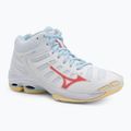 Buty do siatkówki damskie Mizuno Wave Voltage 2 Mid white/calypso coral/pale banan