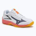 Buty do siatkówki dziecięce Mizuno Lightning Star Z7 white/fiery coral 2/citrus