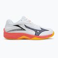 Buty do siatkówki dziecięce Mizuno Lightning Star Z7 white/fiery coral 2/citrus 2