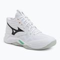 Buty do siatkówki Mizuno Wave Momentum Pro Mid white/black/frozen emerald