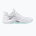 Buty do siatkówki damskie Mizuno Wave Momentum Pro white/blue tint