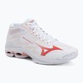 Buty do siatkówki damskie Mizuno Wave Lightning Pro Mid white/rose elegance/lava falls