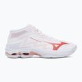 Buty do siatkówki damskie Mizuno Wave Lightning Pro Mid white/rose elegance/lava falls 2
