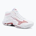 Buty do siatkówki damskie Mizuno Wave Lightning Elite Mid white/rose elegance/lava falls