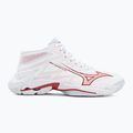 Buty do siatkówki damskie Mizuno Wave Lightning Elite Mid white/rose elegance/lava falls 2