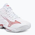 Buty do siatkówki damskie Mizuno Wave Lightning Elite Mid white/rose elegance/lava falls 7