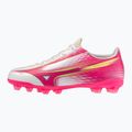 Buty piłkarskie dziecięce Mizuno Alfa III Select Jr FG white/fuchsia purple