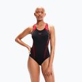 Strój pływacki jednoczęściowy damski Speedo Plastisol Laneback black/fed red/white 5