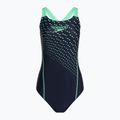 Strój pływacki jednoczęściowy damski Speedo Medley Logo Medalist navy/green