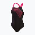 Strój pływacki jednoczęściowy damski Speedo Medley Logo Medalist black/electric pink