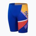 Jammery pływackie dziecięce Speedo Placement V Cut Digital true cobalt/watermelon/sweep purple