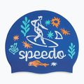 Czepek pływacki dziecięcy Speedo Junior Printed Silicone zafre blue/white 2