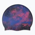 Czepek pływacki dziecięcy Speedo Reversible Slogan starburst true cobalt/flare pink