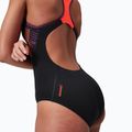 Strój pływacki jednoczęściowy Speedo Placement Laneback black/siren red/plum dandy 11