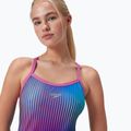 Strój pływacki jednoczęściowy damski Speedo Placement Digital Turnback black/kiki pink/picton blue 8