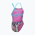 Strój pływacki jednoczęściowy Speedo Allover Digital Tie Back black/matcha green/siren red 2