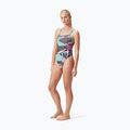 Strój pływacki jednoczęściowy Speedo Allover Digital Tie Back black/matcha green/siren red 4