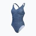 Strój pływacki jednoczęściowy damski Speedo Shaping Printed V Neck One Piece spruce blue/washed blue