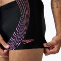 Bokserki pływackie męskie Speedo Duo Logo Print Aquashort black/coral sands/neon violet 5