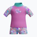 Strój pływacki dwuczęściowy dziecięcy Speedo Digital Rash Top Set neon violet