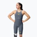 Strój startowy damski Speedo Fastskin LZR Pure Valor 2.0 Closedback Kneeskin grey lead/acadia blue/mainline