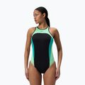 Strój pływacki jednoczęściowy damski Speedo High Neck Splice Cross Back turquoise gem