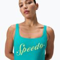 Strój pływacki jednoczęściowy damski Speedo Logo Square Back turquoise gem 5