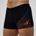 Bokserki pływackie męskie Speedo Medley Logo Aquashort black/neon coral 5