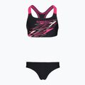 Strój kąpielowy dwuczęściowy dziecięcy Speedo Medley Logo Racerback 2pc anthracite/pink
